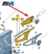 Кронштейн декоративной накладки с внутренней ручкой двери Audi Q8 2019-2024 4M8868077