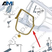 Уплотнитель двери (внутренний) Audi A7 (4K) 2019-2024 4K8833708C