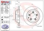 Задние тормозные диски (09.C987.21) BREMBO на Porsche Cayenne (2017-2024) Диски 18 дюймов