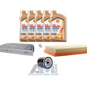 Комплект фильтров для ТО-1/3 Golf IV 1.6 FSI с маслом Shell 5W40