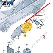 Стекло двери заднее правое Audi A8 (D4) 2014-2017 4H4845026G