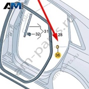 Уплотнитель (самоклеящ.) Audi Q8 2019-2024 4M8827938