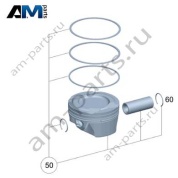 Поршень с кольцами для Mercedes W205 AMG C43 (M276) A2760300700