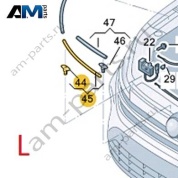 Уплотнитель капота слева VAG 3GJ823709 на Volkswagen 2025-2026