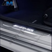 Комплект накладок на передние пороги AMG (серебристо-белые) Mercedes S-class W223 A2576805102