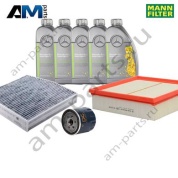 Комплект фильтров MANN с маслом 5W30 229.52 для ТО-1 Mercedes CLA 180d
