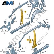 Внутренняя часть стойки В Volkswagen id4/id5 2021-2024 11A809220A