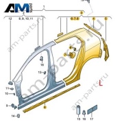 Крыло заднее левое 5H4809843 на Volkswagen Golf 8 2019-2026