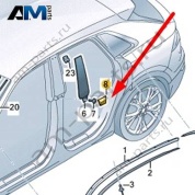 Накладка стойки В Audi Q8 2019-2024 4M8853590
