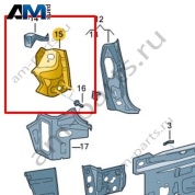 Панель крепления заднего фонаря Volkswagen T-Roc 2018-2024 2GA813327A