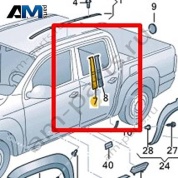 Декоративная пленка рамки стекла двери Volkswagen AMAROK 2017-2022 2H7853310C