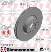 Передний левый тормозной диск 348X30 (M Performance) (150.2949.20) ZIMMERMANN на BMW X4 (F26) 2014-2018