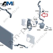 Шланг охлаждения от насоса справа для Mercedes W205 AMG C63 (M177) A2055016501