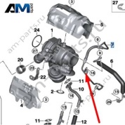 Маслопровод турбины BMW X1 F48LCI 2019-2023 20d (B47D) 11428586477