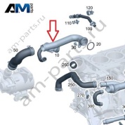 Трубка системы охлаждения от помпы для Mercedes X253 GLC300 (М264 D18) A2642003601