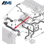 Шланг от радиатора слева BMW X1 F48LCI 2019-2023 20d (B47D) 17128584831