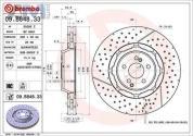 Передние перфорированные диски (09.B848.33) BREMBO для Mercedes C-Class W205 63 AMG