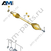 Задний правый приводной вал Volkswagen id-Buzz 2023-2024 1N3501204B