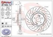 Задние перфорированные диски (09.C826.33) BREMBO на Mercedes E-Class W213 E350d