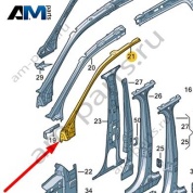 Наружная часть стойки А Audi Q7 (4M) 2016-2024 4M0810284E