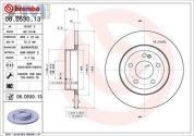 Задние тормозные диски 08.D530.13 BREMBO для Мерседес W206 C200d/C220d