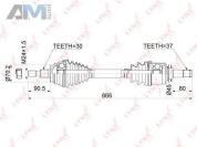 Привод в сборе передний левый LYNX для Mercedes ML 2005-2011 (W164) CD-1080