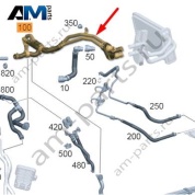 Сдвоенный шланг к теплообменнику Mercedes W223 AMG S63 (M177) A2238300203