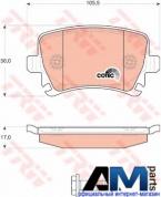 Колодки тормозные задние Шкода Фабия МК3 GDB1622 TRW