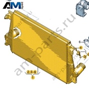 Промежуточный охладитель наддува воздуха Volkswagen AMAROK 2017-2022 2H6145804