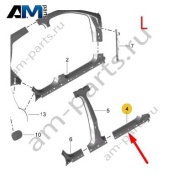Передняя часть левого порога Porsche Macan (2014-2018) 95B809529AYGRV