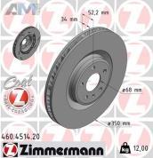 Передний левый тормозной диск (ZIMMERMANN) 460.4514.20 для  Porsche Macan (2014-2018)