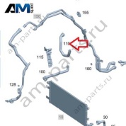 Шланг охлаждения промежуточный Mercedes C253 AMG GLC 63 (M177) A1675016203