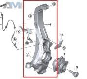 Поворотный кулак левый 31216876655 для BMW X5 (G05) 2018-2023