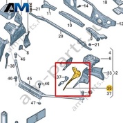 Консоль для колесной арки Volkswagen id3 2020-2024 1EA805697A