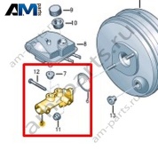 Сдвоенный главный тормозной цилиндр Volkswagen Crafter 2012-2016 2E0611017D