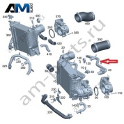 Обратный трубопровод интеркулераслева на Mercedes W465 AMG G63 (M177) A1772034100