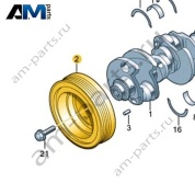 Шкив поликлинового ремня с демпфером вращательных колебаний VAG 059105250B
