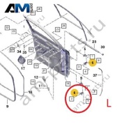 Петля передней левой двери нижняя на стойке А PAB833403 Porsche Cayenne 2017-2024