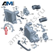 Подающий трубопровод интеркулерасправа для Mercedes W465 AMG G63 (M177) A1772033800