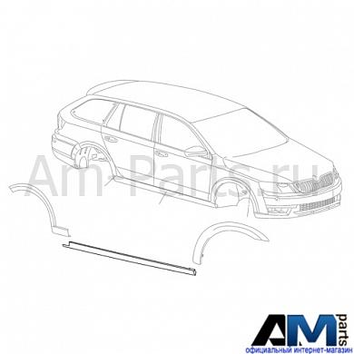 Облицовка порога для Skoda Octavia A7 5E08539069B9Купить оригинальную облицовку порога Skoda Octavia A7 5E08539069B9- Детали от дилера
