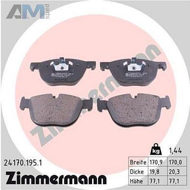Передние тормозные колодки (24170.195.1) ZIMMERMANN на BMW X5 (F15) 25d/25dX/28i