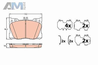 Передние тормозные колодки (GDB2150) TRW для Mercedes E-Class W213 E300