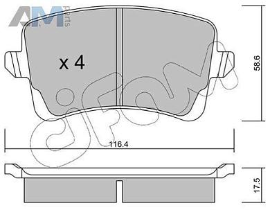 Задние тормозные колодки CIFAM 8227760 Audi A4 (B8) 2008-2012