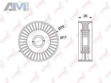 Ролик натяжного механизма LYNX для Audi A6 (С6) 2004-2011 3.2 AUK PB-5264