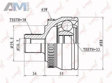ШРУС наружный LYNX для Audi A6 (С5) 1997-2004 CO-1203A