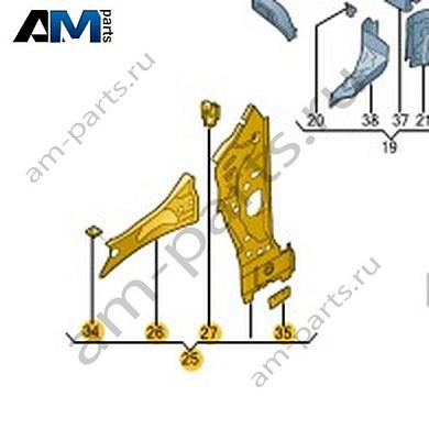 Внутренняя часть стойки A Volkswagen Taigo 2022-2024 2G7802123Купить внутреннюю часть стойки A 2G7802123 для Фольксваген Тайго 2022-2024 по минимальной цене