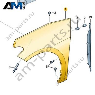 Переднее правое крыло Volkswagen id3 2020-2024 10A821022AКупить переднее правое крыло 10A821022A для Фольксваген id3 2020-2024- гарантия наличия