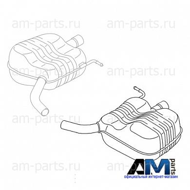 Задняя часть глушителя (L) Фольксваген Пассат Б8 2.0TFSI (220 л.с.) CXDA 3G0253609Q