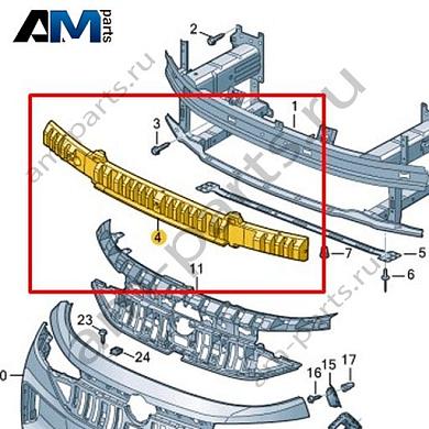 Вспененный наполнитель переднего бампера Volkswagen id4/id5 2021-2024 11A807248AКупить вспененный наполнитель переднего бампера 11A807248A Фольксваген id4/id5 2021-2024- гарантия наличия