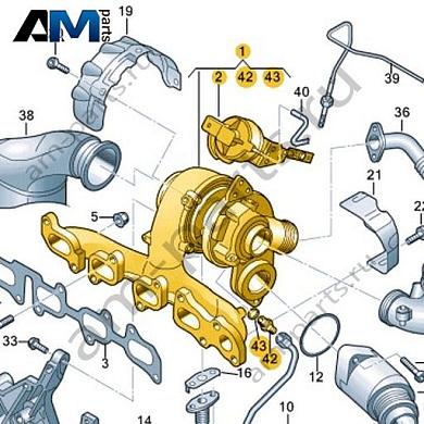 Выпускной коллектор с турбонагнетателем VAG 04L253010KКупить выпускной коллектор с турбонагнетателем 04L253010K Фольксваген/Ауди/Шкода на выгодных условиях